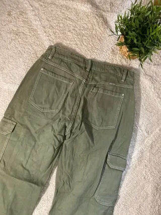 Pantalones cargo vaqueros caqui retro