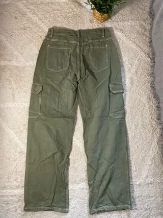 Pantalones cargo vaqueros caqui retro