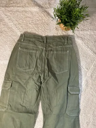 Pantalones cargo vaqueros caqui retro