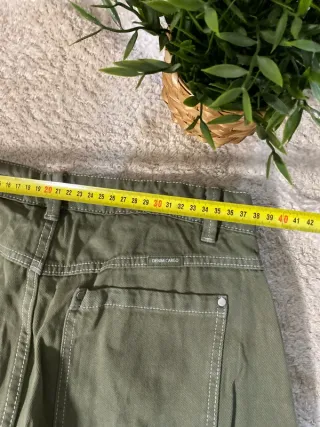 Pantalones cargo vaqueros caqui retro