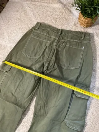 Pantalones cargo vaqueros caqui retro