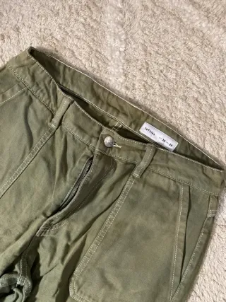 Pantalones cargo vaqueros caqui retro