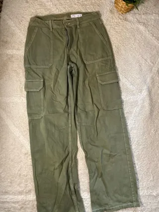 Pantalones cargo vaqueros caqui retro