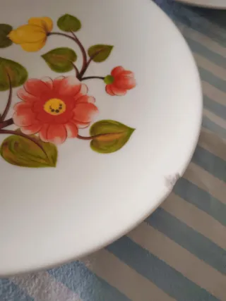 6 Piattini Porcellana Bavaria Vintage Fiori