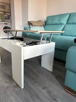 Mesa de centro madera y blanco