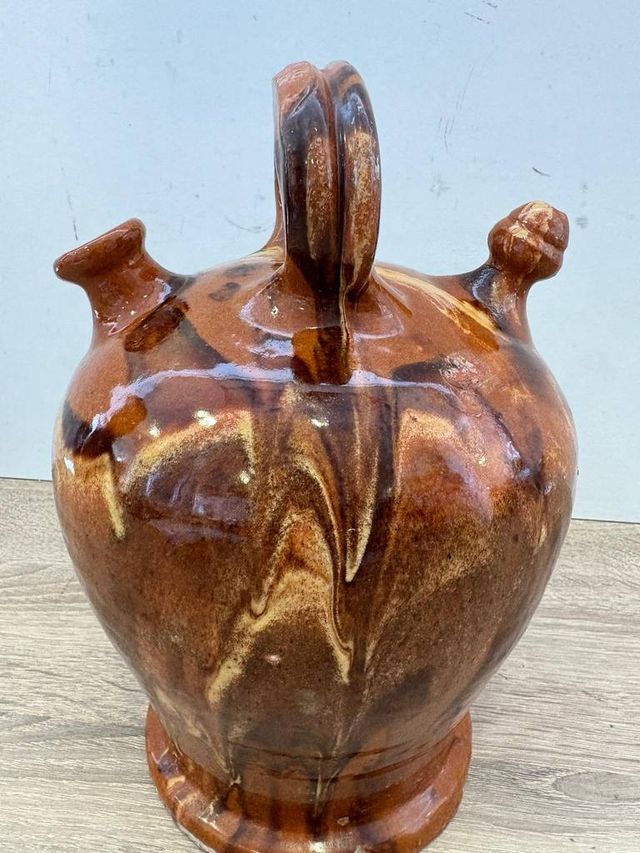 BOTIJO DE TERRACOTA VIDRIADA