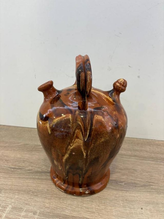 BOTIJO DE TERRACOTA VIDRIADA