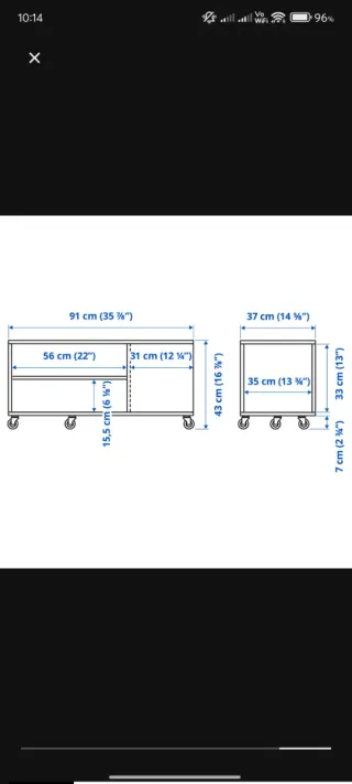 Mesa de centro IKEA VIHALS blanca con ruedas