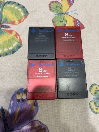 4 Tarjetas Memoria PS2 Originales Sony
