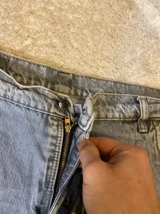 Pantalones vaqueros grises rectos retro