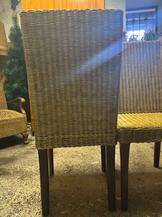 4 Sillas Comedor Mimbre Madera