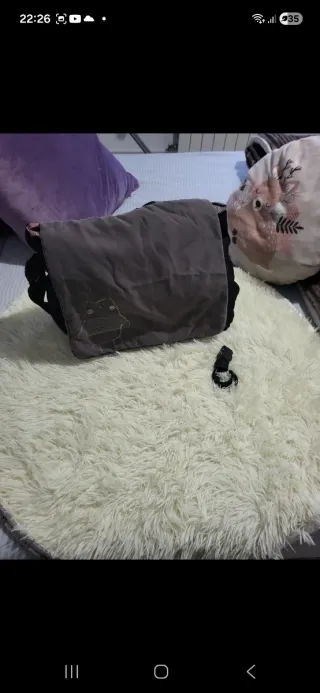 Conjunto: saco polar, bolso y neceser