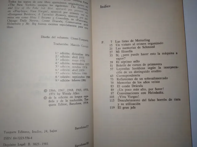 Woody Allen 3 libros. Trilogía original Sin Plumas