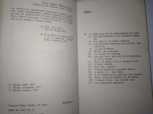 Woody Allen 3 libros. Trilogía original Sin Plumas