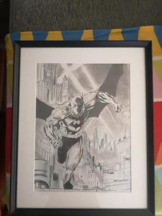 Lámina Batman Dibujo Lápiz Marco Ikea