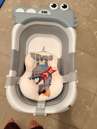 Bañera para bebé plegable con termómetro