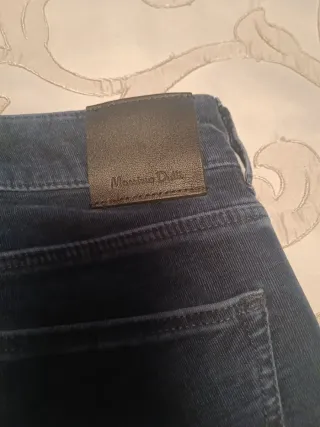 Pantalón micro pana Massimo Dutti azul marino T40