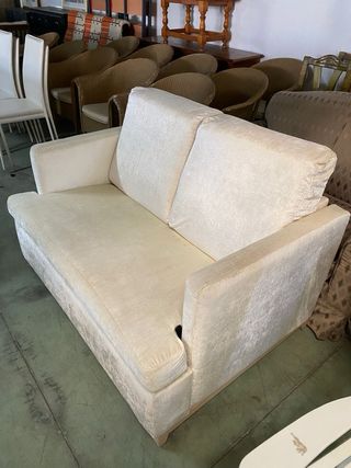 Sofá cama blanco tela