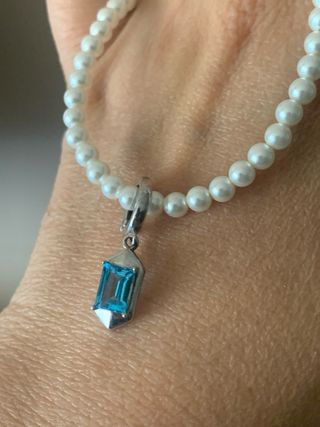 Colgante Plata Topacio Azul