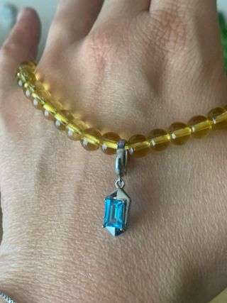 Colgante Plata Topacio Azul