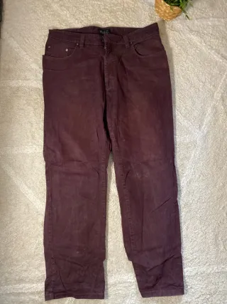 Mac Jeans Rectos Retro Burdeos