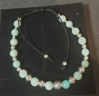 Bracciale Pietre Amazzonite e Acciaio