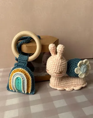 Cajita regalo bebé crochet