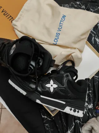 Scarpe Louis Vuitton Nere/Bianche Tg 42