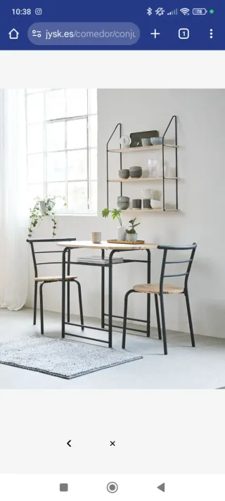 Conjunto mesita comedor y sillas