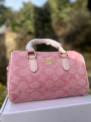 Bolso Coach Rosa con Cartera y Correa