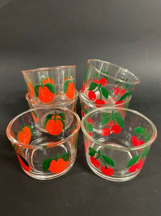 Ciotola Vetro Frutta Albicocche Ciliegie