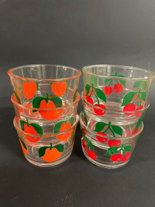 Ciotola Vetro Frutta Albicocche Ciliegie