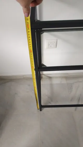 Aparador cristal y metal negro