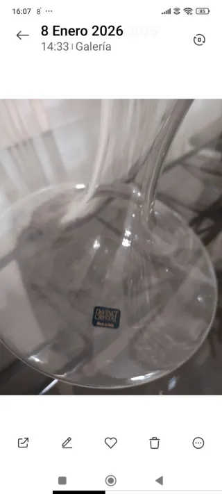 Decantador cristal italiano nuevo