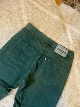 Tela Genova Jeans Verdes Rectos Vintage