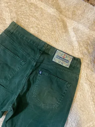 Tela Genova Jeans Verdes Rectos Vintage