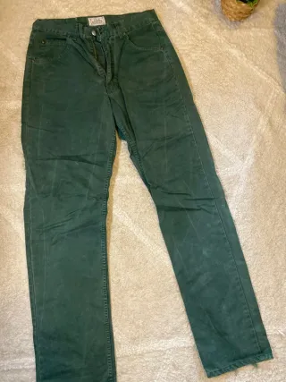 Tela Genova Jeans Verdes Rectos Vintage