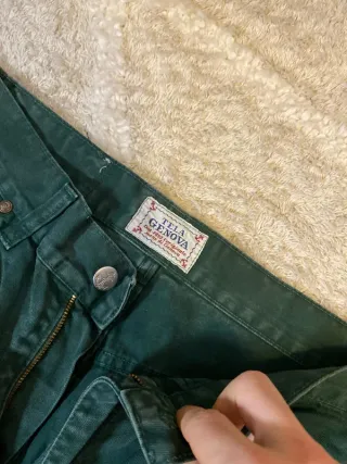 Tela Genova Jeans Verdes Rectos Vintage