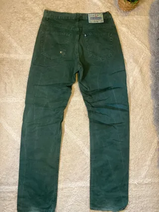 Tela Genova Jeans Verdes Rectos Vintage