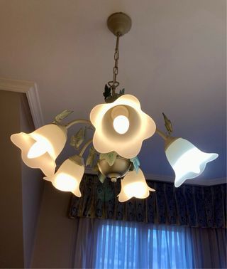 5 lámparas techo y pared.