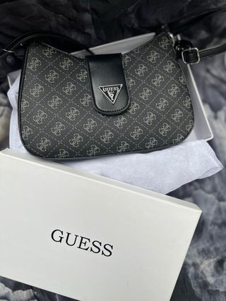 Bolso Guess Negro/Gris Monogram