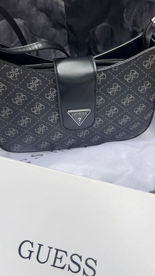 Bolso Guess Negro/Gris Monogram