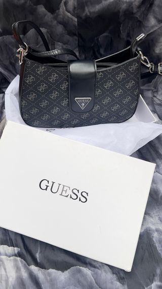 Bolso Guess Negro/Gris Monogram