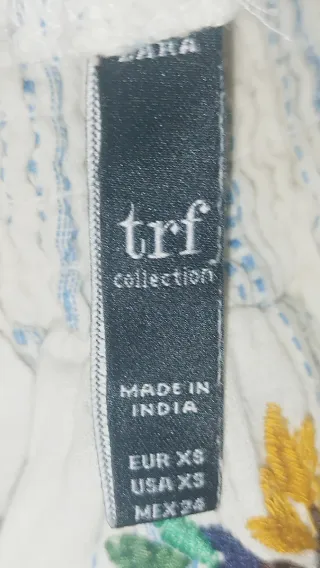 Zara TRF Boho Embroidered Off-the-Shoulder Striped