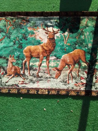 Tapiz antiguo ciervos bosque