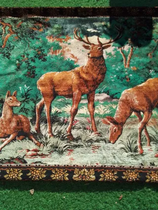 Tapiz antiguo ciervos bosque