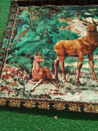Tapiz antiguo ciervos bosque