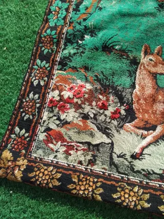 Tapiz antiguo ciervos bosque