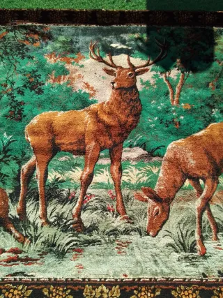Tapiz antiguo ciervos bosque