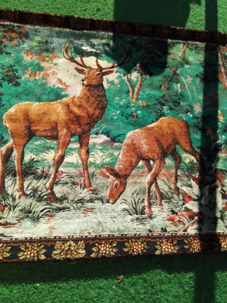 Tapiz antiguo ciervos bosque